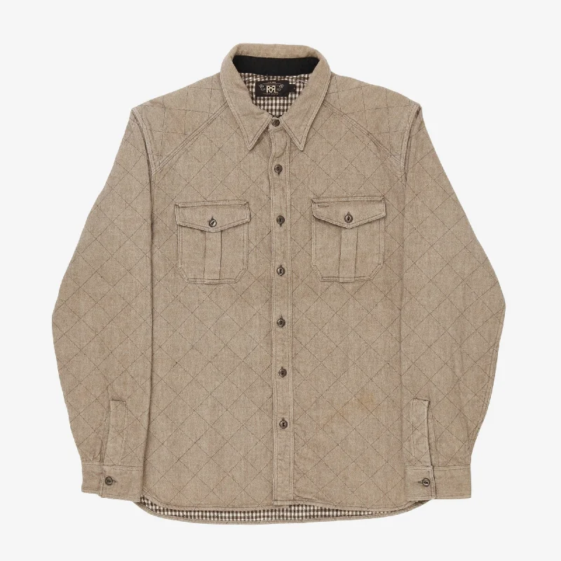 Quilted Shirt Jacket Rugged Men's Outdoor 