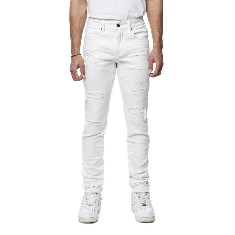 Slim Vintage Washed Jeans - White Luxurious Men's High