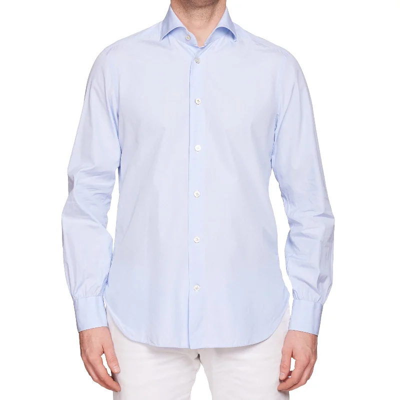 KITON Napoli Handmade Bespoke Light Blue End-on-End Cotton Dress Shirt EU 40 US 15.75 Casual Men's Japanese KITON Napoli Handmade Bespoke Light Blue End-on-End Cotton Dress Shirt EU 40 US 15.75 Casual Men's Japanese