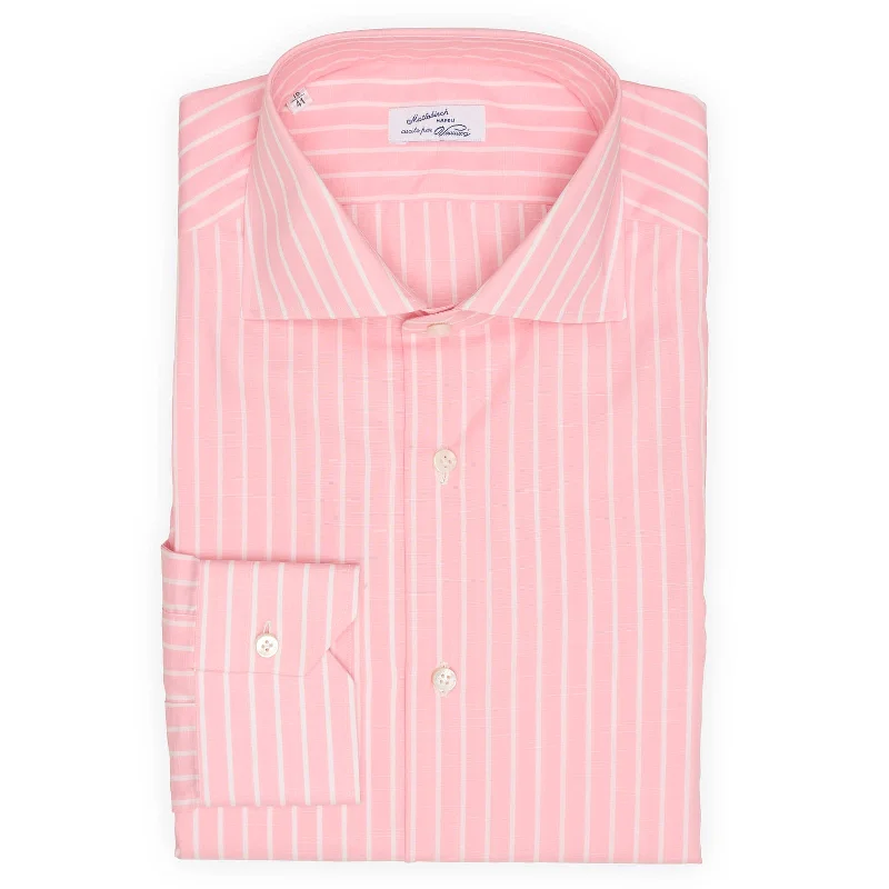 MATTABISCH for VANNUCCI Pink Striped Cotton Dress Shirt EU 41 NEW US 16 Modern Men's Geometric MATTABISCH for VANNUCCI Pink Striped Cotton Dress Shirt EU 41 NEW US 16 Modern Men's Geometric