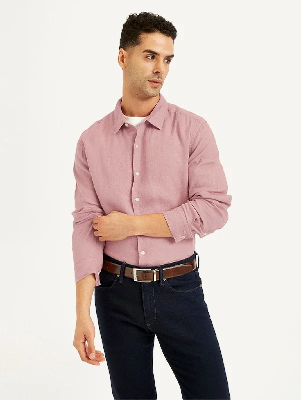 Men's Solid Slim Fit Shirt Hip Men's Retro