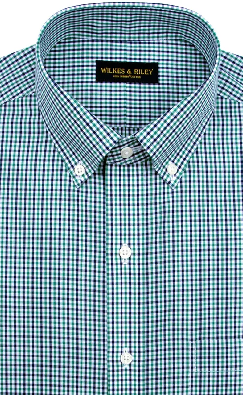 Tailored Fit Green / Navy Tattersall check Button-Down Collar Supima® Non-Iron Cotton Broadcloth Sport Shirt Cool Men's Skate Tailored Fit Green / Navy Tattersall check Button-Down Collar Supima® Non-Iron Cotton Broadcloth Sport Shirt Cool Men's Skate