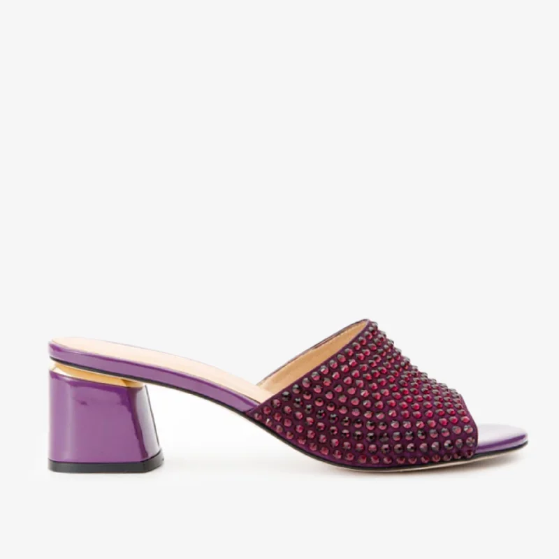 The Ailano Purple Glitter Leather Women Sandal