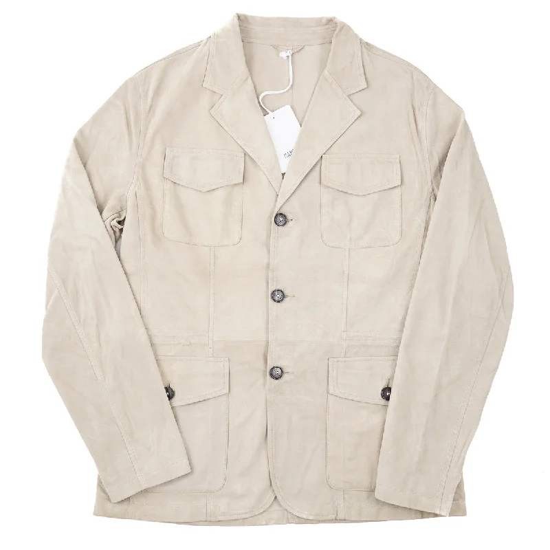 Manto Lightweight Nappa Suede Field Blazer Preppy Men's College