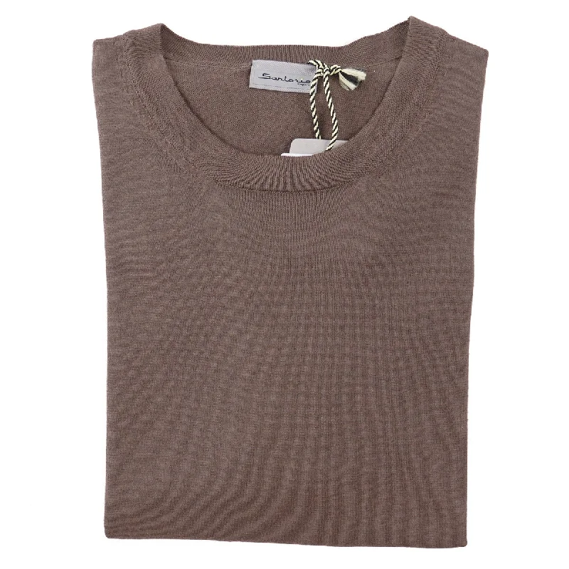 Sartorio Short-Sleeve Cotton Sweater Cool Men's Distressed