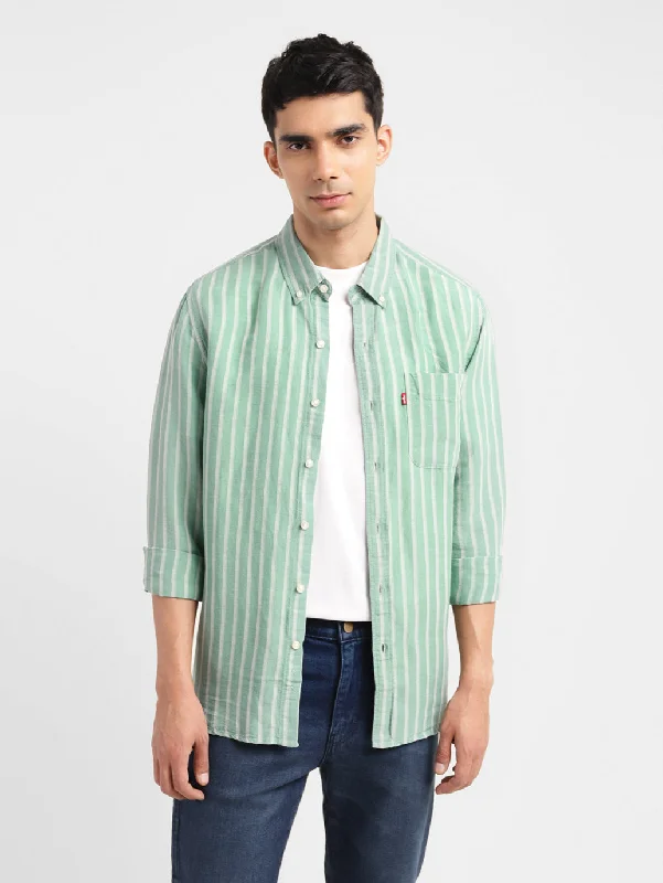 Men's Striped Slim Fit Shirt Refined Men's Hand
