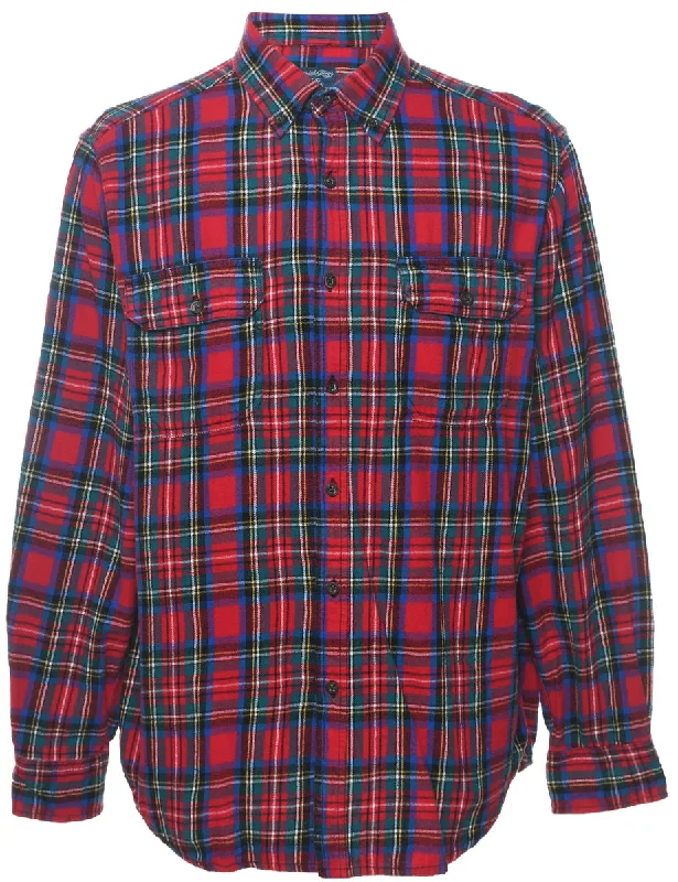 Faded Glory Multi-Colour Flannel Checked Shirt - L Relaxed Men's Beach