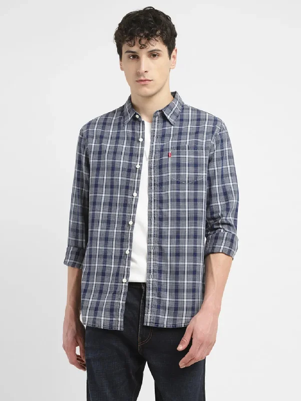 Men's Checkered Slim Fit Shirt Trendy Men's Scandinavian