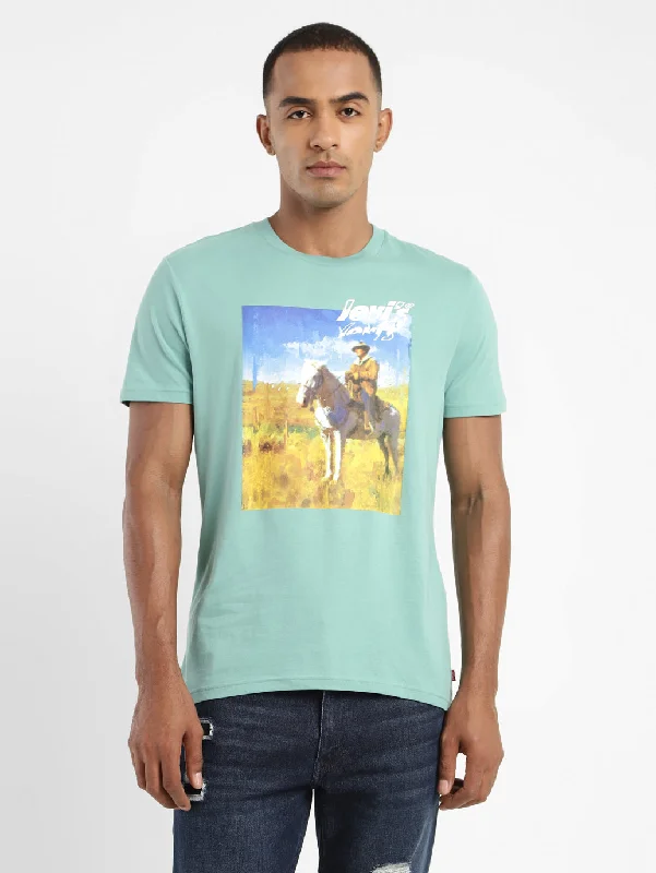 Men's Graphic Printed Regular Fit T-shirt Casual Men's Japanese 