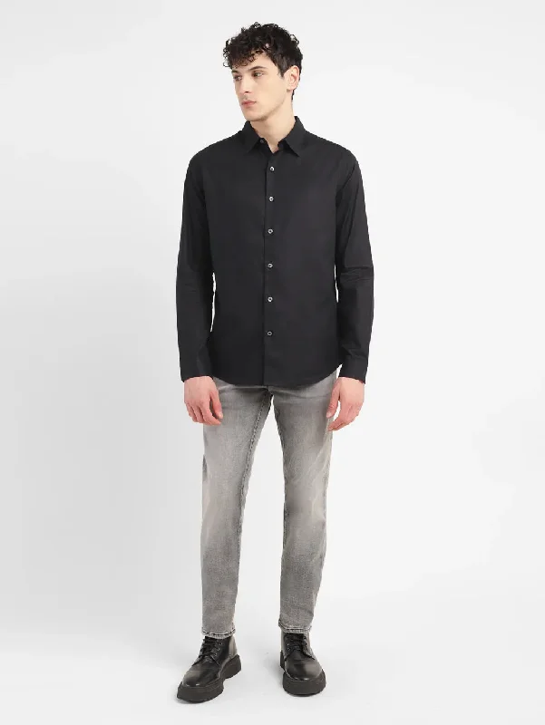 Men's Solid Slim Fit Shirt Artistic Men's Hand