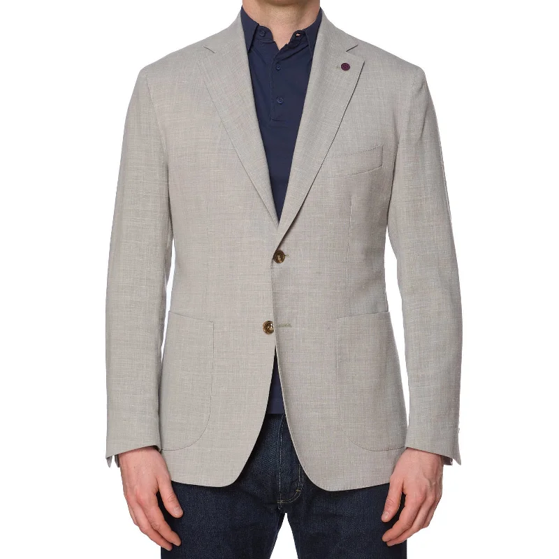 SARTORIA PARTENOPEA Gray Linen-Polyester Unlined Jacket NEW Current Model Bold Men's Statement SARTORIA PARTENOPEA Gray Linen-Polyester Unlined Jacket NEW Current Model Bold Men's Statement