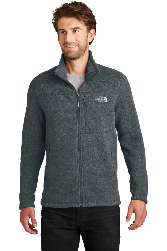 The North Face Mens Full Zip Sweater Fleece Jacket - Heather Urban Navy Blue Edgy Men's Punk The North Face Mens Full Zip Sweater Fleece Jacket - Heather Urban Navy Blue Edgy Men's Punk