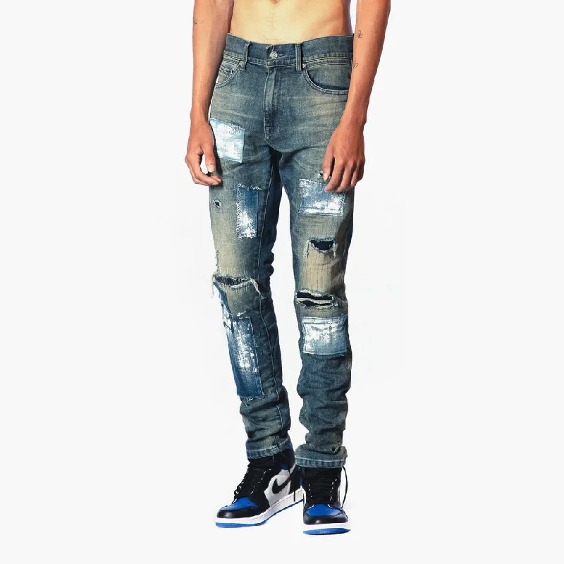 Bleunoir Slim Patchwork Jeans - Mystic Blue Confident Men's Power