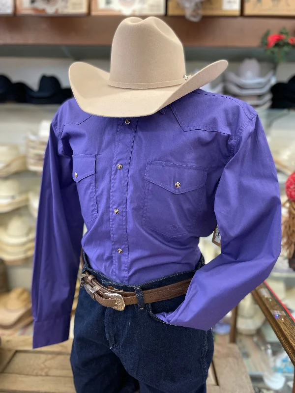 Roper Purple Men's Western Shirt Unique Men's Patch