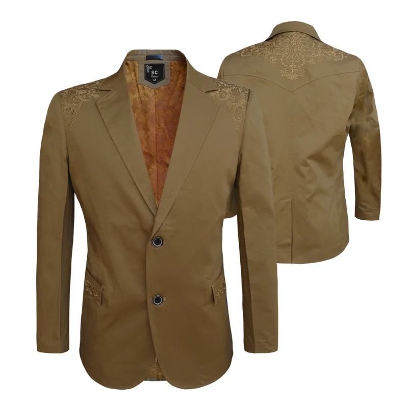 Men's Cotton-Stretch Blazer Khaki Western 513 Athletic Men's High