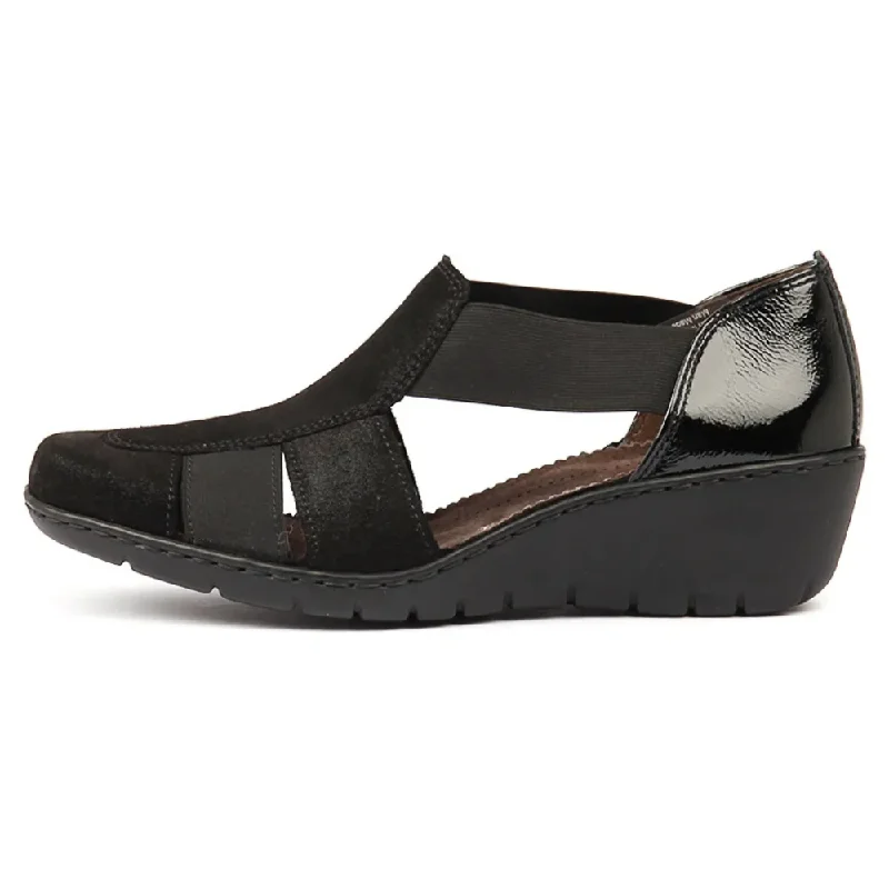 Ara Reggio Black Leather Sandal (Women's)