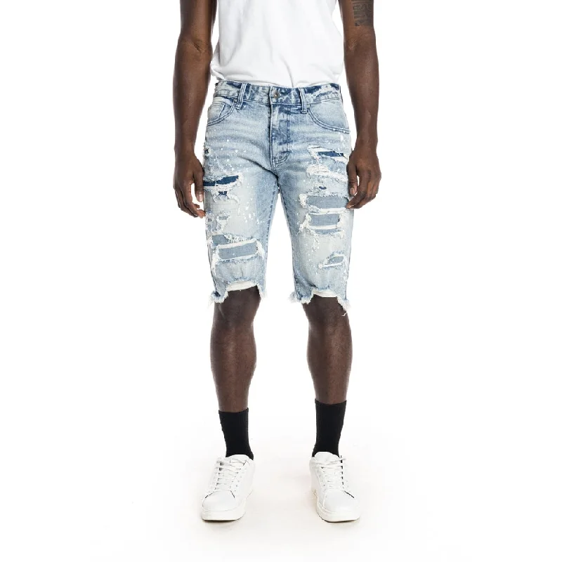 12" Slim Ripoff Semi Basic Jean Shorts - Mizu Blue Refined Men's Velvet