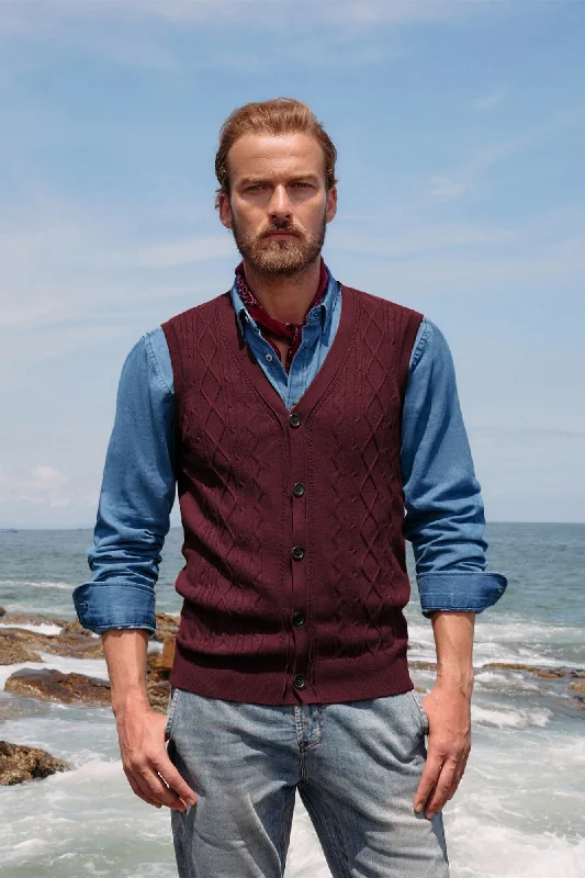 Mens V-Neck Sweater Vest Cable Knitted Button-Up Sleeveless Cardigan Vest Unique Men's Patch Mens V-Neck Sweater Vest Cable Knitted Button-Up Sleeveless Cardigan Vest Unique Men's Patch
