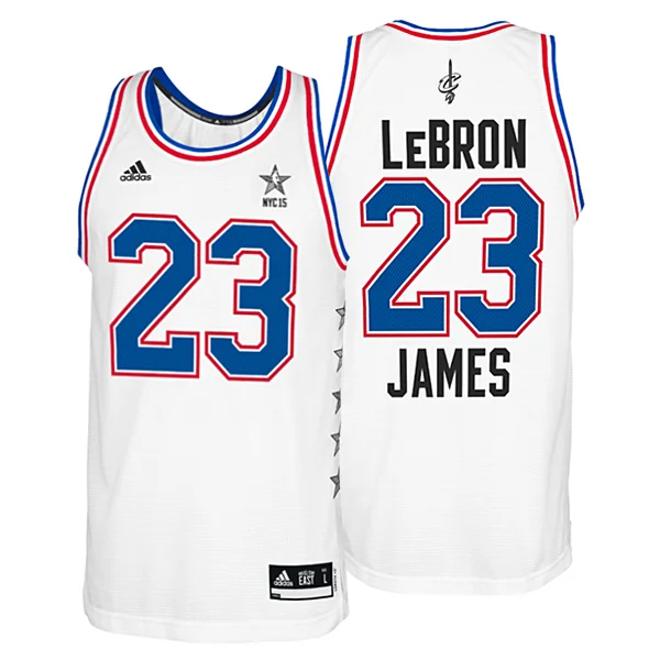 LeBron James #23 Cleveland Cavaliers Adult NBA Replica White Eastern Conference All Star Jersey Cool Men's Distressed LeBron James #23 Cleveland Cavaliers Adult NBA Replica White Eastern Conference All Star Jersey Cool Men's Distressed