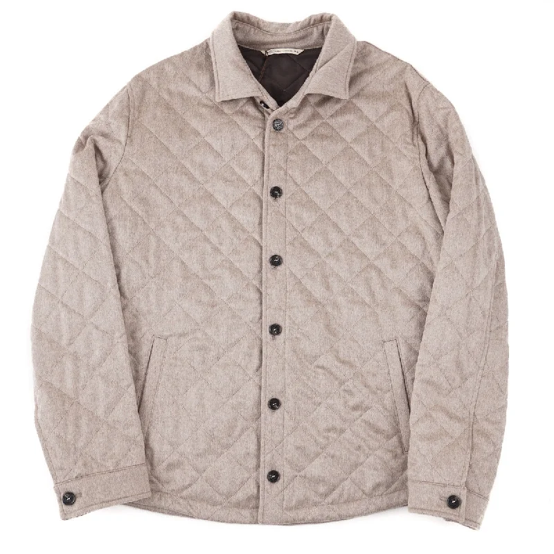 Maurizio Baldassari Quilted Cashmere Overshirt Luxurious Men's High