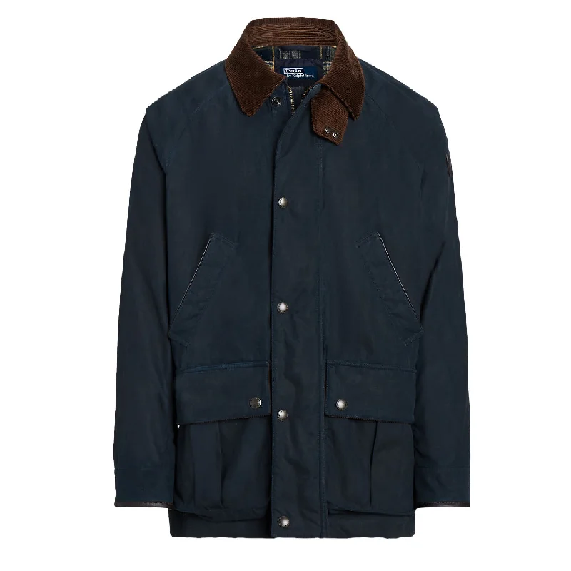 Polo Ralph Lauren Oilcloth Car Coat Collection Navy Minimalist Men's Casual 