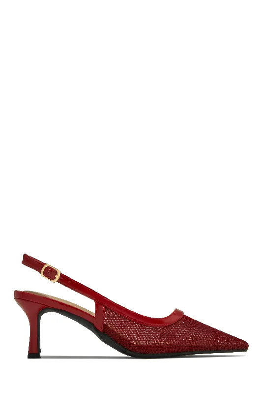 Chloey Slingback Mid Heel Pumps - Wine