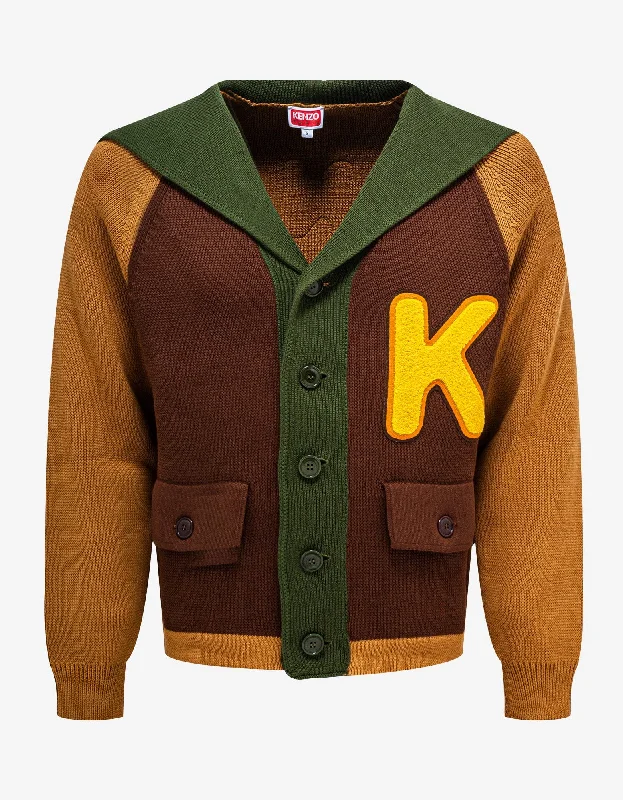 Kenzo Yellow Hooded Cardigan Stylish Men's Neon