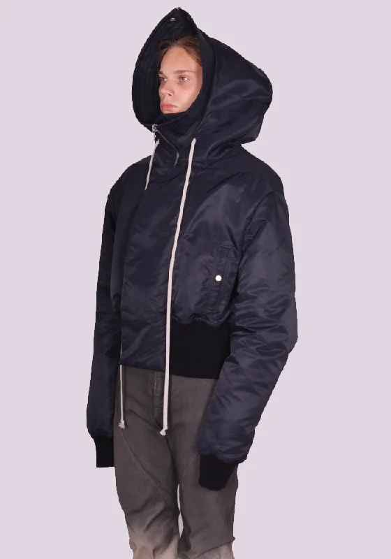 RICK OWENS MEN RR02C7713 BR CROPPED ALICE PARKA JACKET BLACK British Gentleman Style