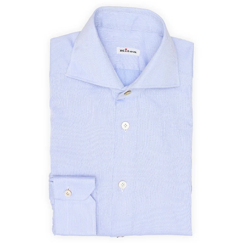 KITON Napoli Handmade Blue Oxford Cotton Dress Shirt EU 39 NEW US 15.5 Refined Men's Classic KITON Napoli Handmade Blue Oxford Cotton Dress Shirt EU 39 NEW US 15.5 Refined Men's Classic