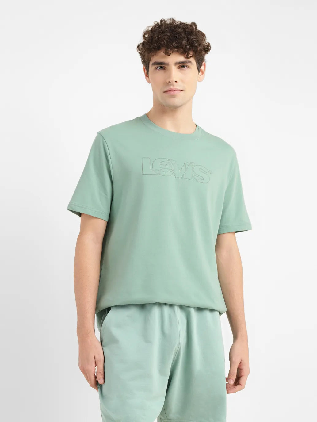 Men's Brand Logo Crew Neck T-shirt Minimalist Men's Casual 