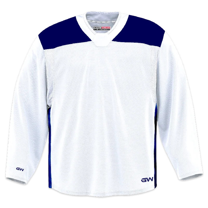 GameWear GW6500 ProLite Series Senior Hockey Practice Jersey - White / Royal Bold Men's Animal GameWear GW6500 ProLite Series Senior Hockey Practice Jersey - White / Royal Bold Men's Animal