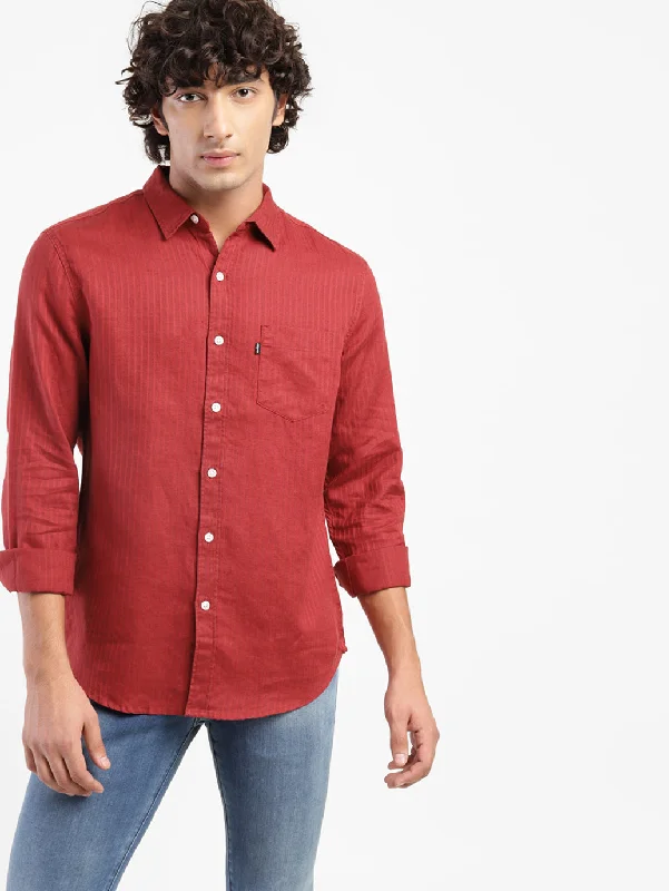 Men's Self Designed Relaxed Fit Shirt Refined Men's European