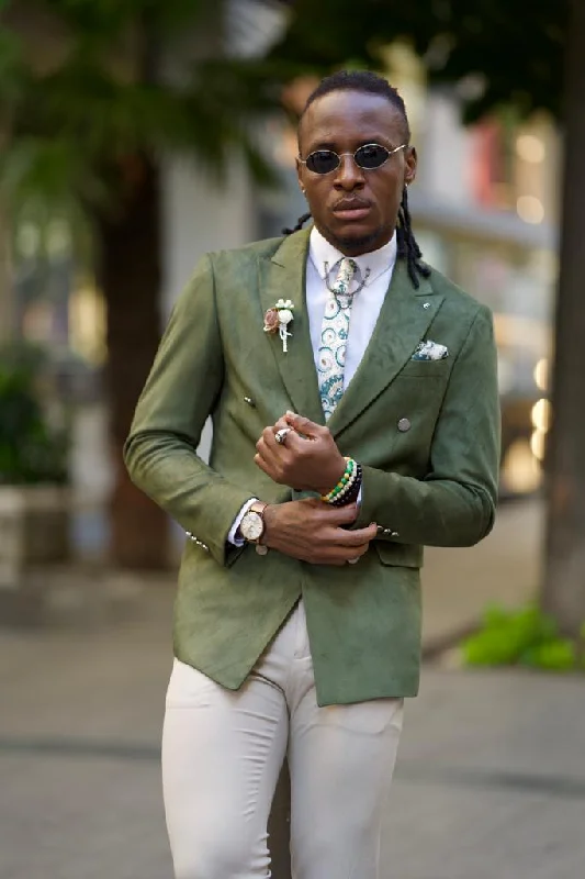 Avion Khaki Slim Fit Peak Lapel Blazer - The Versatile Smart Jacket for Every Occasion Edgy Men's Punk Avion Khaki Slim Fit Peak Lapel Blazer - The Versatile Smart Jacket for Every Occasion Edgy Men's Punk