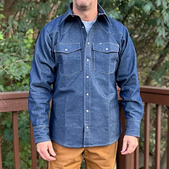 Heavyweight Denim Work Shirt - Made in USA Trendy Men's Bucket