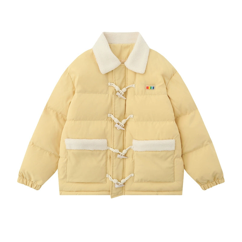 Insulated Horn Button Coat Sophisticated Men's French