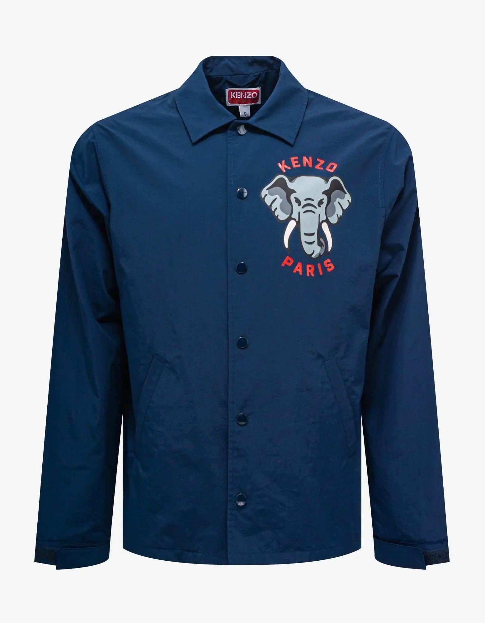 Kenzo Blue 'Kenzo Elephant' Coach Jacket Preppy Men's College