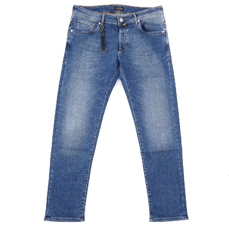 Incotex Slim-Fit Medium Blue Denim Jeans Traditional Men's Wool