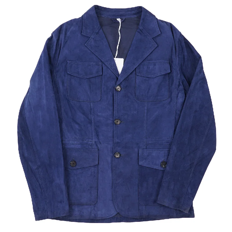 Manto Lightweight Nappa Suede Field Blazer Sporty Men's Athleisure 