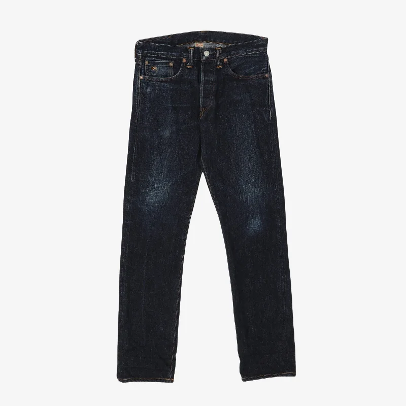 165/80A Slim Fit Selvedge Jeans Minimalist Men's Casual 