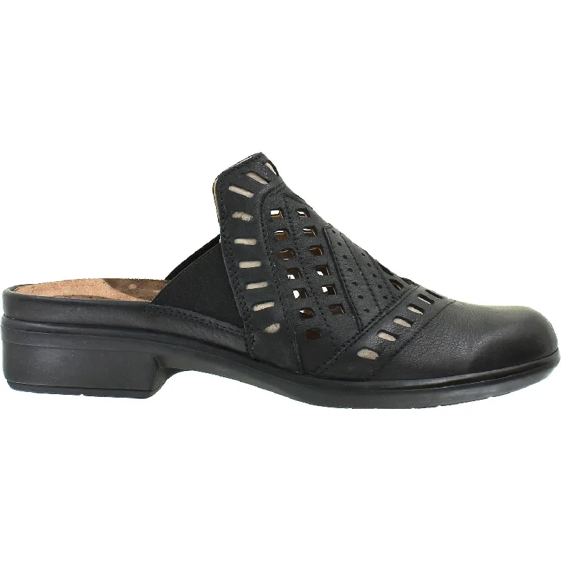 Women's Naot Sharkia Soft Black Leather/Stone Nubuck