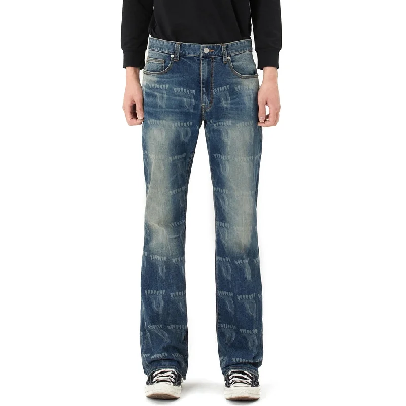 Lazy Bootcut Laser Printed Jeans - Laser Blue Sharp Men's Italian
