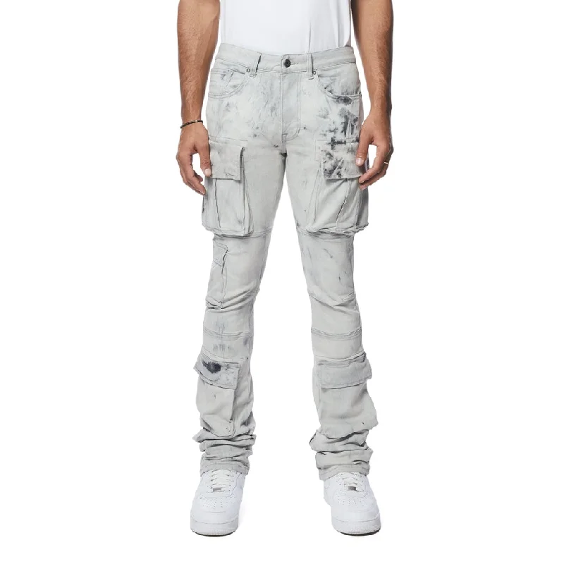 Stacked Utility Multi Pocket Jeans - Sunset Grey Traditional Men's Wool