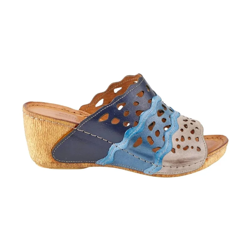 Spring Step Women's Footy Sandals - Blue Multi