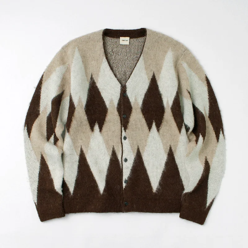 UNDYED / Jacquard Blush Cardigan Andaid Superfine Peruvian Alpaca Tailored