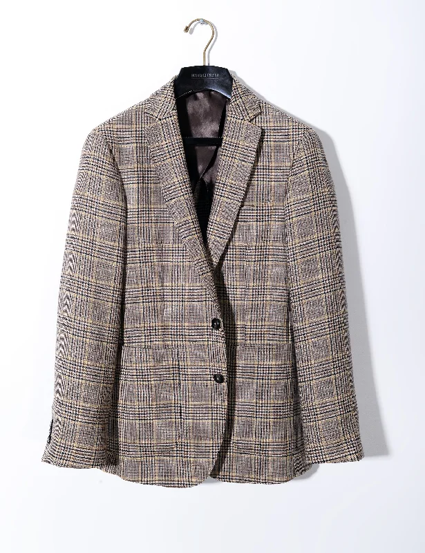 BKT35 Unstructured Jacket in Vintage Wool - English Plaid Masculine Men's 