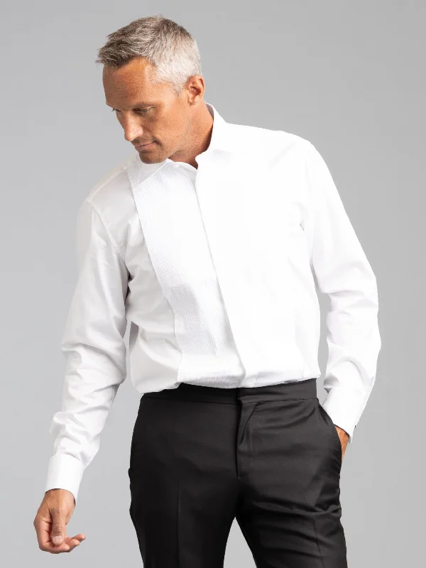 White Tuxedo Shirt Sophisticated Men's 