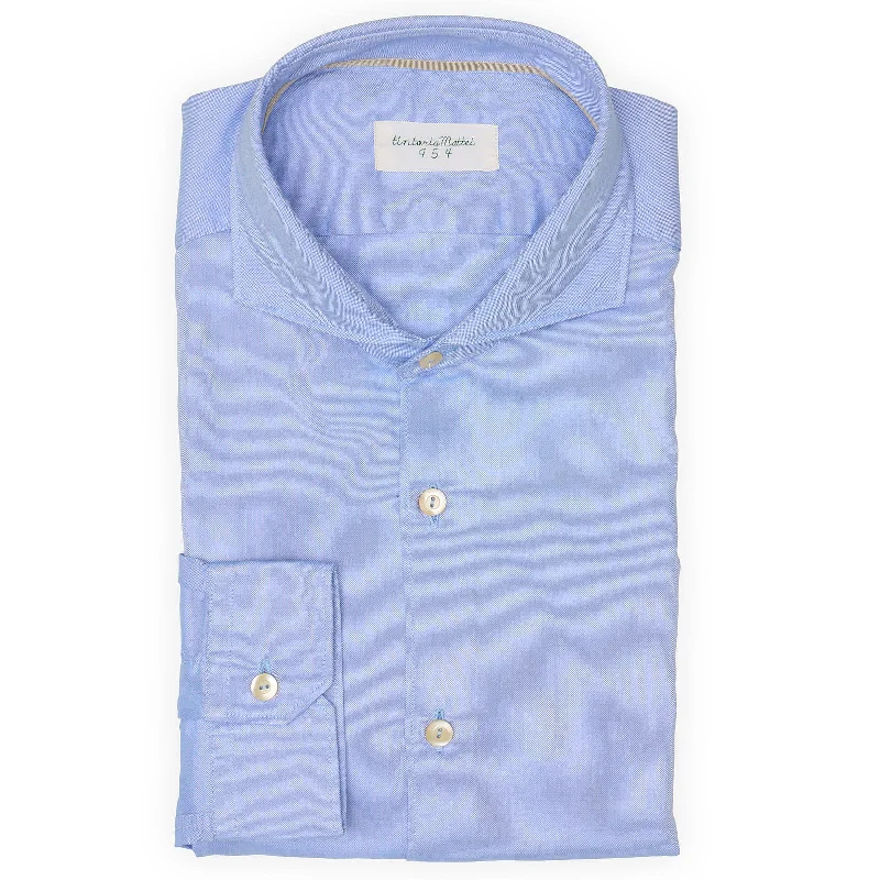 TINTORIA MATTEI 954 Blue Oxford Cotton Dress Shirt EU 43 NEW US 17 Bold Men's Statement TINTORIA MATTEI 954 Blue Oxford Cotton Dress Shirt EU 43 NEW US 17 Bold Men's Statement