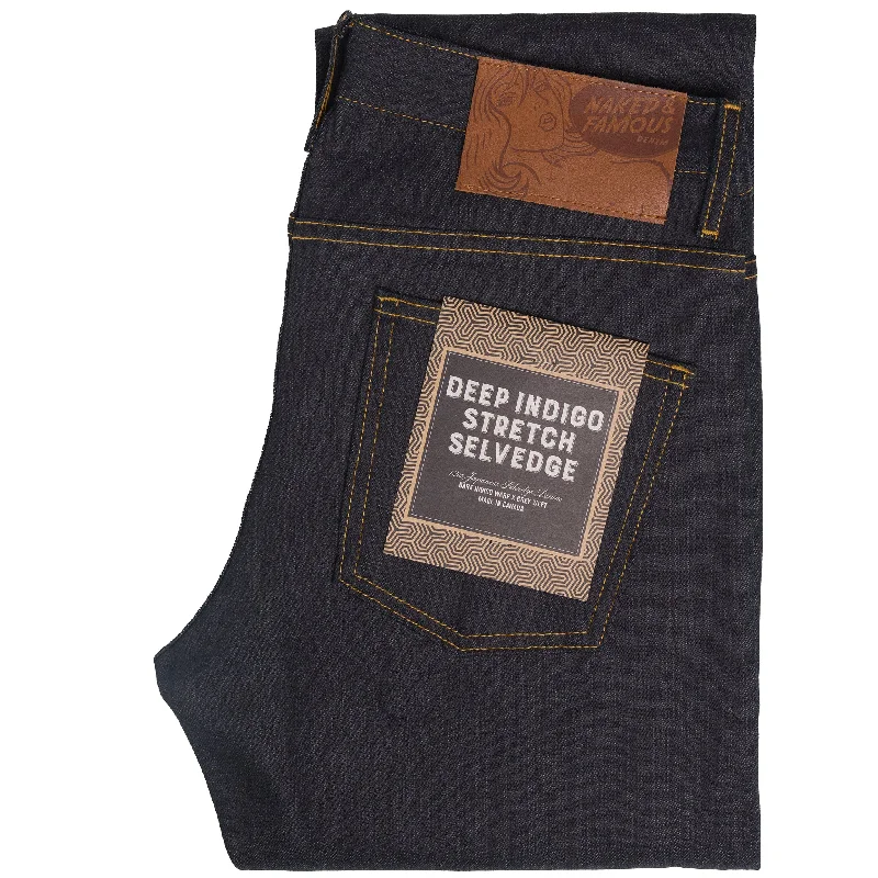 Skinny Guy - Deep Indigo Stretch Selvedge Sporty Men's Athleisure 