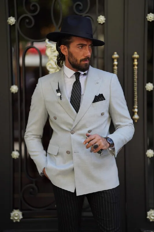 Avion Gray Slim Fit Peak Lapel Blazer - Stylish Versatility for Every Occasion Street Avion Gray Slim Fit Peak Lapel Blazer - Stylish Versatility for Every Occasion Street