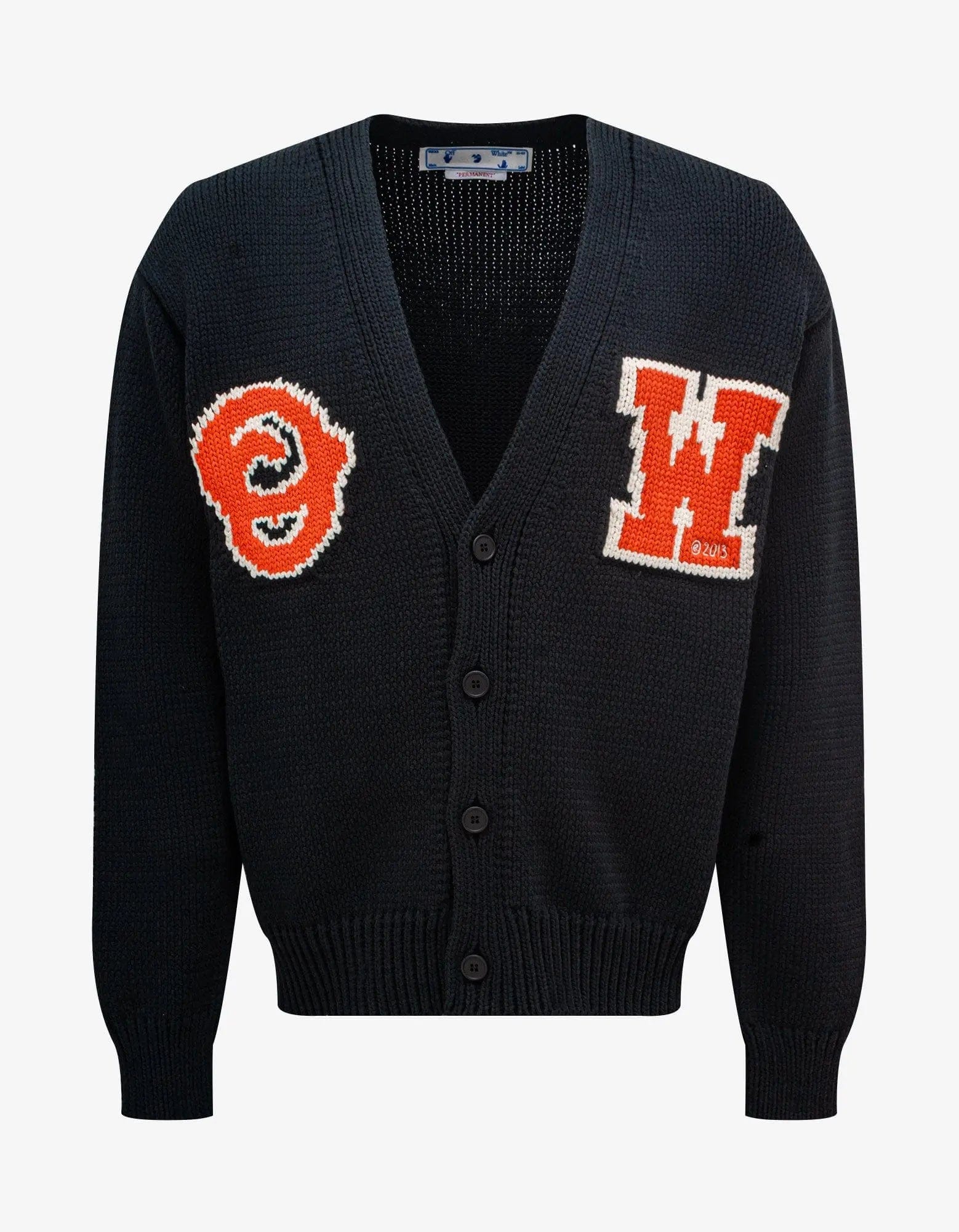 Off-White Black OW Patch Knit Cardigan Tough Men's Military